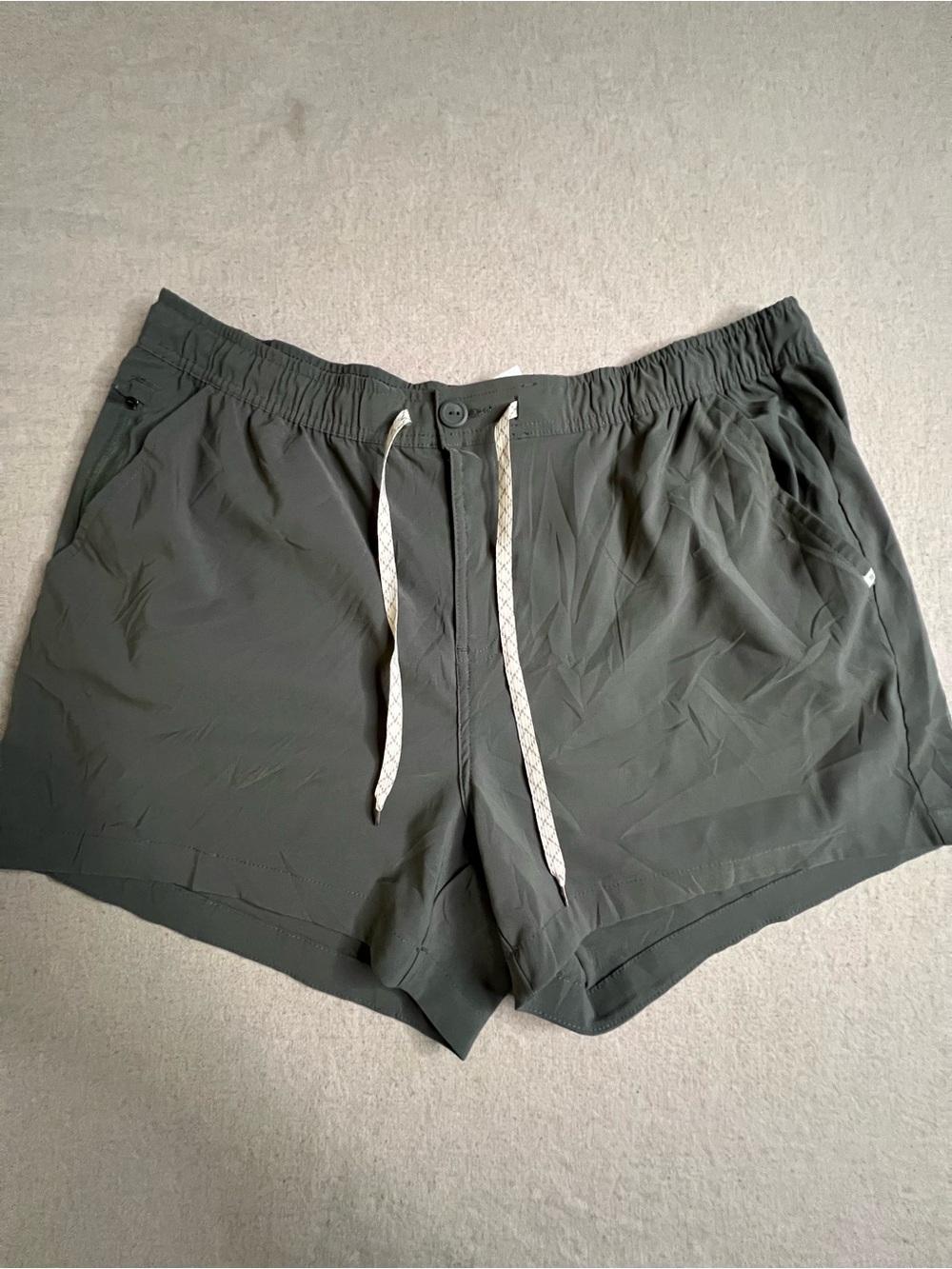 Marika Olive Green Elastic Waist Athletic Shorts